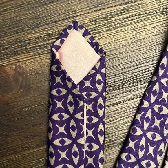 Mens 100% Silk Tie - Jaeger Made in Britain - Picture 7 of 8